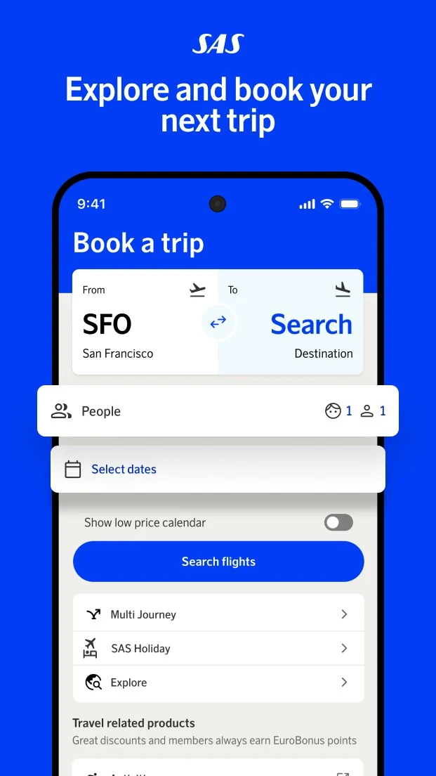 SAS – Scandinavian Airlines screenshot